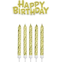 Velas Doradas Happy Birthday