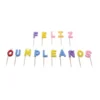 Velas Felíz Cumpleaños Colores 15 pcs