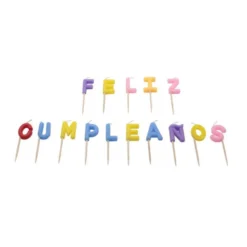 Velas Felíz Cumpleaños Colores 15 pcs