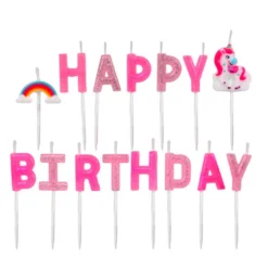 Velas Happy Birthday Unicornio Arcoiris