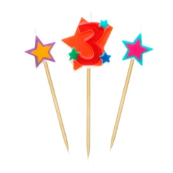 Velas Número 3 Estrellas